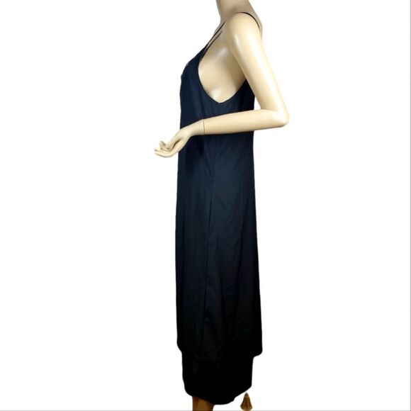The Vanity Room Black High Low Maxi Nightgown rushed Neckline Size MP - Picture 2 of 7
